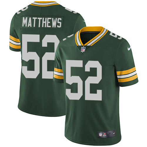 Nike Packers #52 Clay Matthews Green Team Color Men's Stitched NFL Vapor Untouchable Limited Jersey - Click Image to Close